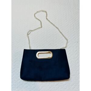 JNB Navy Blue “ Velvet feel” Clutch Purse / New - No Tags
( Tiny Flaw-Scratch)